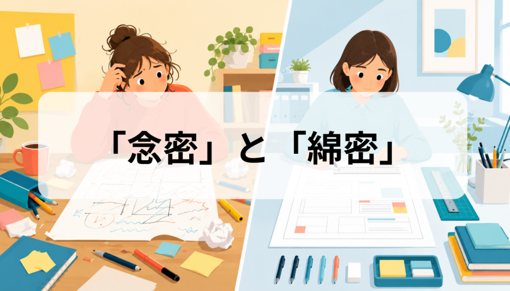 「念密」と「綿密」の違いは？正しい読み方・意味・使い分けを例文で解説