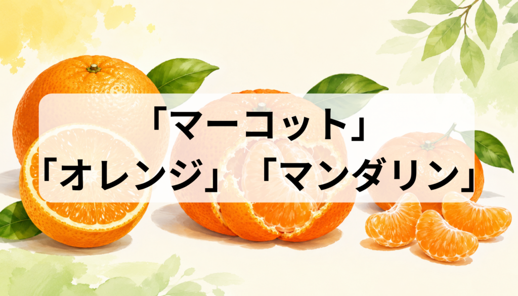 マーコットとオレンジ・マンダリンの違いを徹底比較｜味・旬・皮・種・食べ方