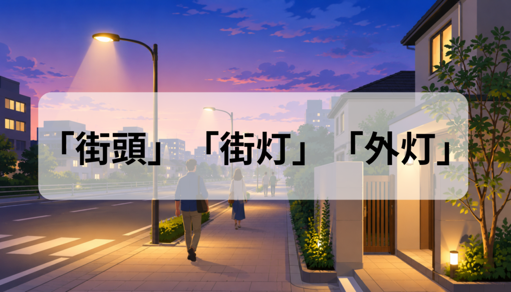 街頭・街灯・外灯の違いとは？意味と使い分け、街路灯・道路照明灯・防犯灯との関係を徹底比較