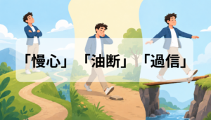 慢心・油断・過信の違いとは？意味と使い分けを例文で徹底比較