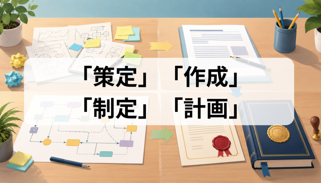 策定・作成・制定・計画の違いは？ビジネス文書で迷わない使い分け