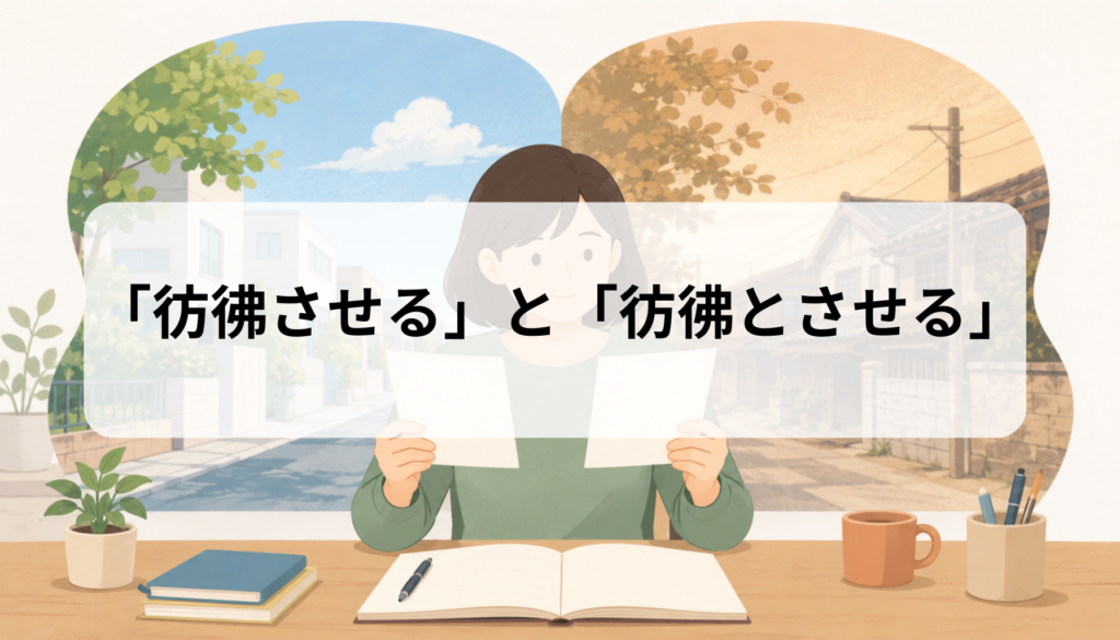 「彷彿させる」と「彷彿とさせる」の違いは？意味と正しい使い方を解説