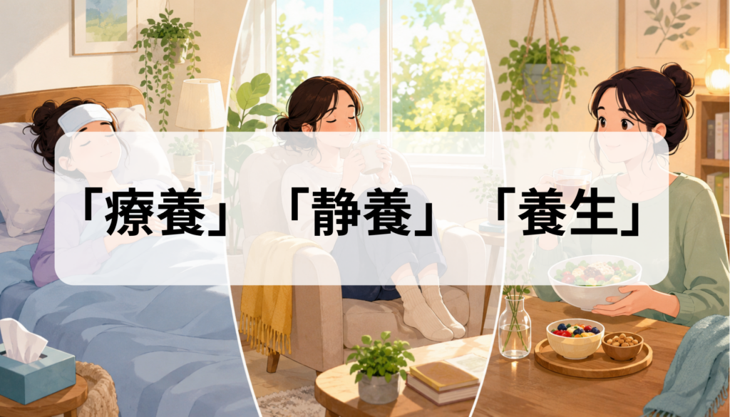 療養・静養・養生の違いは？意味と使い分けを例文で解説